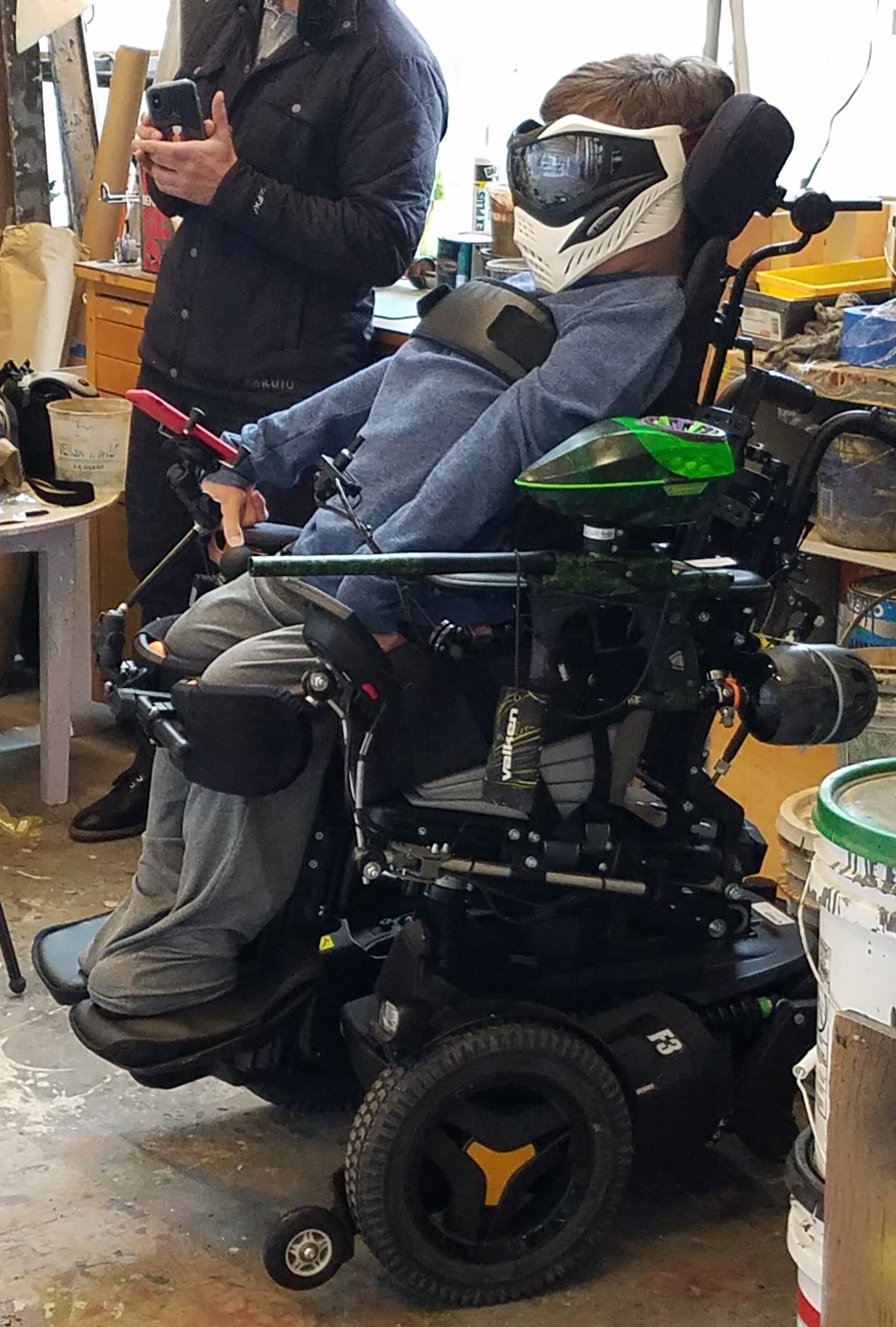 Testing a wheelchair mounted paintball turret